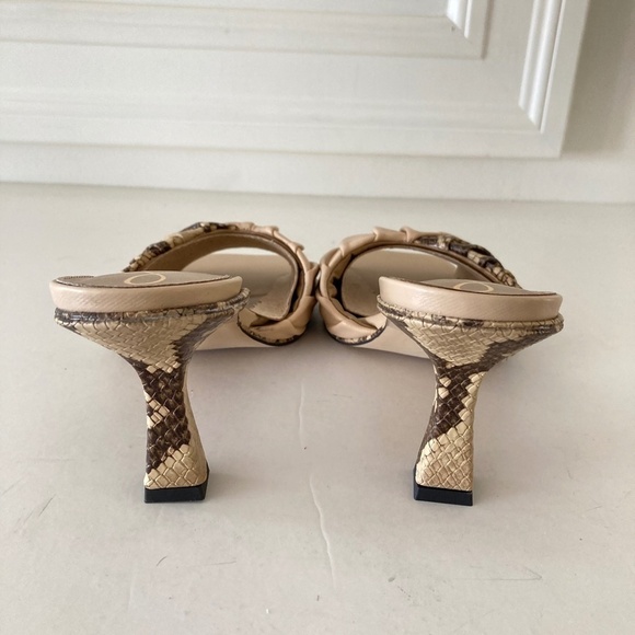 NWOT Sam Edelman Anthropologie Kittie Snake Print Peep Toe Heels Sz 8 - Picture 6 of 9